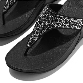 FitFlop Lulu Crystal-Mix Toe-Post Sandals, Schwarz, 40 EU