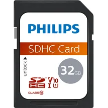 Philips SDHC Card 32GB Class 10 UHS-I U1 FM32SD45B Mehrfarbig