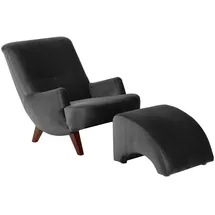 58 aufm Kessel Sessel Kajsa Samtvelours 101 x 80 x 71 cm Schwarz