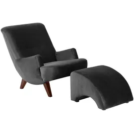 58 aufm Kessel Sessel Kajsa Samtvelours 101 x 80 x 71 cm Schwarz