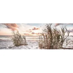 EUROART Glasbild 33 x 98 cm Soft Sea V Glas Beige