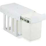 Relaxdays Einbaumülleimer, 2 Fächer, 2 x 8l, HBT: 35,5 x 25 x 47 cm, ausziehbar, Mülltrennsystem für Unterschrank, weiß