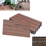 LARS360 24 Stück WPC Fliese, 4qm 30x60cm Terrassenfliesen Balkonfliesen Klickfliese Terrassendielen Balkon Garten Braun - Braun