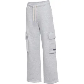 hummel Verstellbare Taille Hose hmlJR Loose Wide Leg Cargo Jogginghose Kinder 2010 - light grey melange 104