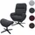 Mendler Relaxsessel HWC-L12 Stoff/Textil 72 x 101 x 72 cm dunkelgrau mit Hocker