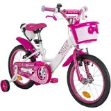 Actionbikes Motors Actionbikes Kinderfahrrad Daisy 16 Zoll, pink, Stützräder, Korb, V-Brake-Bremsen, Antirutschgriffe (East)