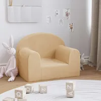 Kindersofa Creme Weicher Plüsch