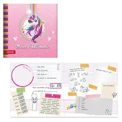 ROTH Freundebuch Einhornportrait ca. A4 liniert, rosa Hardcover 64 Seiten