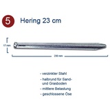 Outdoor International Heringe - Zeltnägel - Erdnägel - Zeltheringe -Aluheringe -Felsbodenheringe TOP ! Art: 5 - Hering 23 cm, Stückzahl: 30