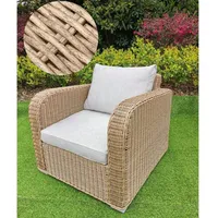 Lounge Sessel VITA in Natural rundes Polyrattan Armlehnsessel Gartenmöbel
