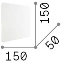 cover ap d15 square, schwarze wandleuchte, ideal lux