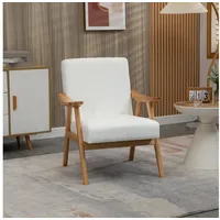 Homcom Relaxsessel Samtoptik 74 x 82 x 68 cm Creme mit Relax-Funktion
