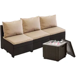 Keter Loungemöbel Set Provence | Kombinationen inkl. Ice Cube | Kissen in Cappuccino