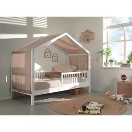 Vipack Hausbett 90 x 200 cm Buche massiv weiß lackiert