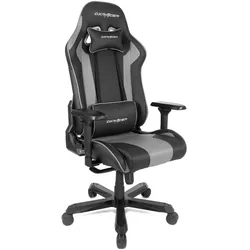 DXRacer Gamingstuhl DX-Racer Lederoptik Schwarz, Grau Schwarz /