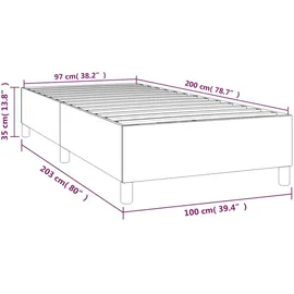 vidaXL Boxspringbettgestell Schwarz 100x200 cm Samt