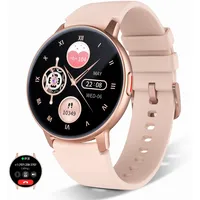 Smartwatch für Damen und Herren (Anrufe annehmen/wählen), 3,3 cm rundes Zifferblatt, Smartwatch für Android- und iOS-Handys, IP68 wasserdichter Fitness-Tracker mit AI-Stimme, Herzfrequenz, Schlaf