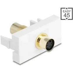 Delock 90872, Weiß, Mini-DIN 4 pin, Mini-DIN 4 pin, Weiblich, Weiblich, Gold