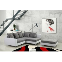 Modernes Sofa Couch Ecksofa Eckcouch in weiss Eckcouch mit Hocker  - Minsk R
