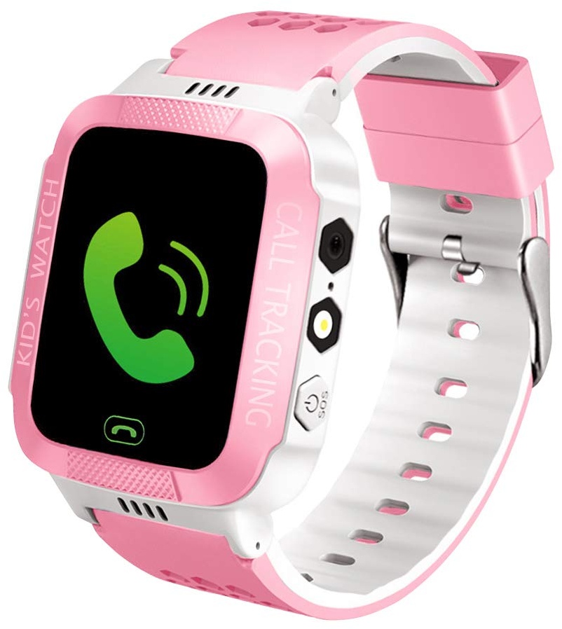 TOPCHANCES Phone Smart Watch for Kids,1.44" HD Full Touch Screen Larger Battery SOS Tracker, Clock Photo Answer Call Chat Can Be Used Independently with Strap (Rosa Weiß)