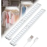 40-led-schrankleuchte, Kabellos, Usb-aufladbar, Magnetisch, Bewegungssensor, 4 Beleuchtungsmodi, Schrankleuchte (2 Stück)