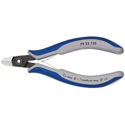KNIPEX Präzisions-Elektronik-Seitenschneider, Runder Kopf, Brüniert, 2-K-Griff