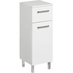 Unterschrank SAPHIR "Quickset Badschrank mit 1 Tür, 1 Schublade, 30 cm breit", weiß (weiß glanz), B:30cm H:81cm T:33cm, Spanplatte, Schränke, Bad-Unterschrank, Badezimmer-Unterschrank inkl. Türdämpfer, Griffe in Chrom Glanz