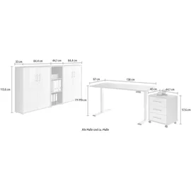 BMG Möbel Büromöbel-Set »Tabor«, (Set, 5 tlg.), mit elektrisch höhenverstellbarem Schreibtisch,