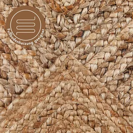 -luxor- living Teppich LUXOR LIVING "Salo", beige (natur), B:60cm H:6mm L:90cm, Jute, Teppiche, Teppich, Juteteppich, handgeflochten, 100% Naturfaser, Wohnzimmer