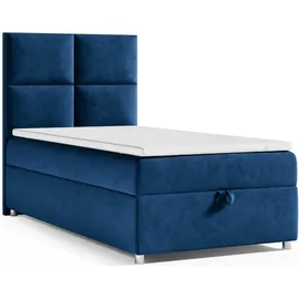 4mybaby GmbH Best for Home Boxspringbett mit Bettkasten 100x200 Bonellfederkern, inkl. Topper – Blau | Blau