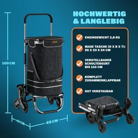 monzana 3in1 Einkaufstrolley schwarz 0,44 m