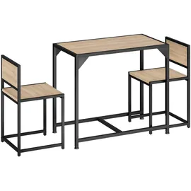Tectake tectake® Sitzgruppe, 3-teilig, Industrial Style, mit höhenverstellbaren Kunststofffüßen