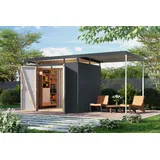 Karibu Gerätehaus Titanium 3 SET 4,97 x 2,09 m Grau