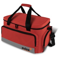 PULOX Erste-Hilfe Notfalltasche inkl. Füllung & Pulsoximeter PO-200 Solo, 44 x 27 x 25 cm, Rot