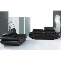 JVmoebel Sofa Weiße Luxus Möbel Sofagarnitur Couch Sofa Polster 3+2 Ledersofa, Made in Europe schwarz