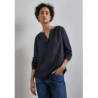 STREET ONE Damen A345112 Tunika Bluse In Unifarbe, dark blue, - 43446821-42