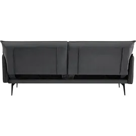 INOSIGN Schlafsofa INOSIGN "TULARE, 204 cm, klappbarer 3-Sitzer mit verstellbarer Rückenlehne", grau (anthrazit), B:204cm H:89cm T:87cm, 100% Polyester, Sofas, Schlafsofa, Schlaffunktion, Velvet-Samtvelours u. Webstoff