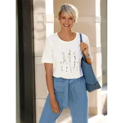 Rundhalsshirt CLASSIC BASICS "Shirt", Damen, Gr. 52, weiß, 100% Baumwolle, unifarben, Rundhals, Kurzarm, Shirts