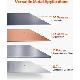Vevor Biegemaschine, 1220 mm Kantbank, 1,5-mm-Weichstahl-Biegedicke, 0–135 Grad einstellbar, Blechbieger, Schwenkbiegemaschine mit 16 Fingern, Blechbiegemaschine für präzises Biegen