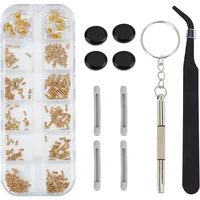 NICENEEDED Gold Brillen Reparaturset Sonnenbrille Reparatur Schraubendreher Set Schrauben Pinzette Brillen Ohr Griffe