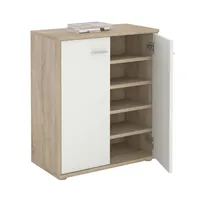 CARO-Möbel Schuhschrank LENNIS 2 Türen in Sonoma Eiche/weiß