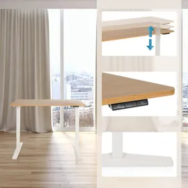 HJH Office Schreibtisch STAND BASIC Weiß / Eiche