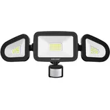 MEIKEE 42W LED Strahler mit Bewegungsmelder Außen 3600LM Aussenstrahler IP66 Wasserdicht LED Flutlicht 6500K Drei-Kopf 180°Verstellbar LED Scheinwerfer für Garage Garten Terrasse Hof