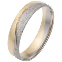 Trauring FIRETTI "Schmuck Geschenk Gold 375 Hochzeit Ehering Trauring "LIEBE" Welle" Gr. 23, gold (gelbgoldfarben, weißgoldfarben), Fingerringe, 23, ohne Brillanten, Gelbgold 375-Weißgold 375, 5mm, Gelbgold 375, Weißgold 375, Made in Germany - wahlweise mit oder ohne Brillanten