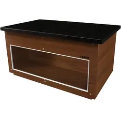 SARO Neutrales Element B 1600 mm, Farbe WALNUSS, Robustes Möbelstück mit Granitplatte für vielseitige Nutzung, 1 Stück