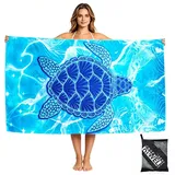 Mikrofaser Handtuch,StrandtuchXXL Microfaser Badetuch Groß 90x160CM,Schnelltrocknend Handtuch TropicalTurtle,Stranddecke Badetuch Strand,Beach Towel Strandtücher strandhandtuch mit Aufbewahrungstasche