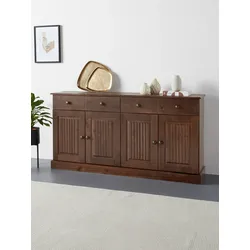 Sideboard HOME AFFAIRE "Liotta", braun, B:158cm H:80cm T:34cm, FSC-zertifiziertes Massivholz, Sideboards