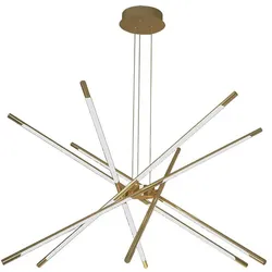 Pendelleuchte Hängelampe Deckenleuchte Aluminium Gold 360° Abstrahlwinkel L 97cm