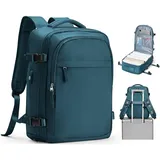 livbote Handgepäck Rucksack 40x30x20 Wizzair Vueling Reiserucksack Damen Herren Rucksack Wasserdicht mit Schuhfach Laptop Rucksack mit USB-Ladeanschluss Pfauenblau