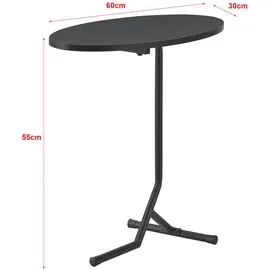 [en.casa] en.casa Beistelltisch, »Karlebo« Wohnzimmertisch oval Sofatisch Metallgestell Schwarz schwarz
